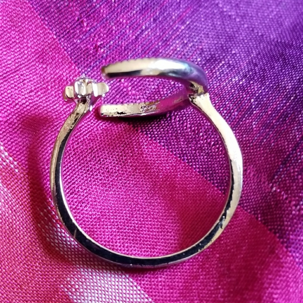 Relisted- rescent moon and star ring silver tone - Picture 6 of 6